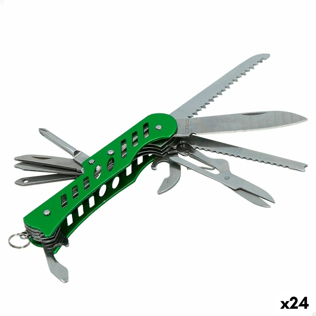 Multi-purpose kniv Aktive Grøn Camping 2,5 x 9 x 1,2 cm (24 enheder)