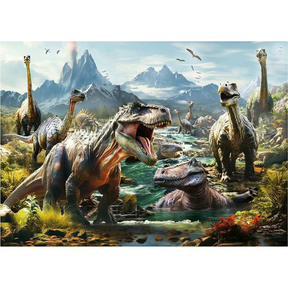 Puslespil Educa Ferocious dinosaurs 1000 Dele