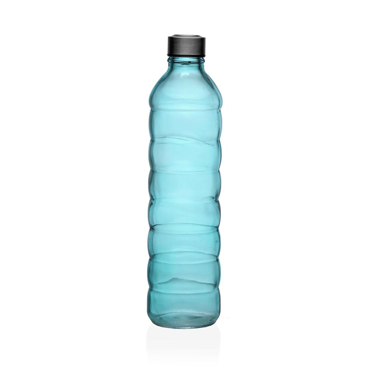 Flaske Versa 1,22 L Blå Glas Aluminium 8,5 x 33,2 x 8,5 cm