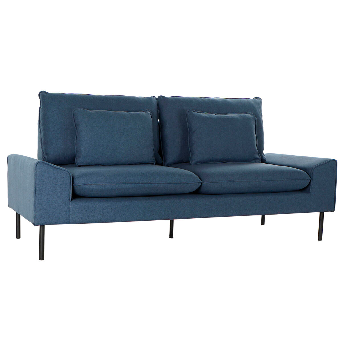 Sofa DKD Home Decor Polyester Metal Marineblå (197 x 82 x 90 cm)
