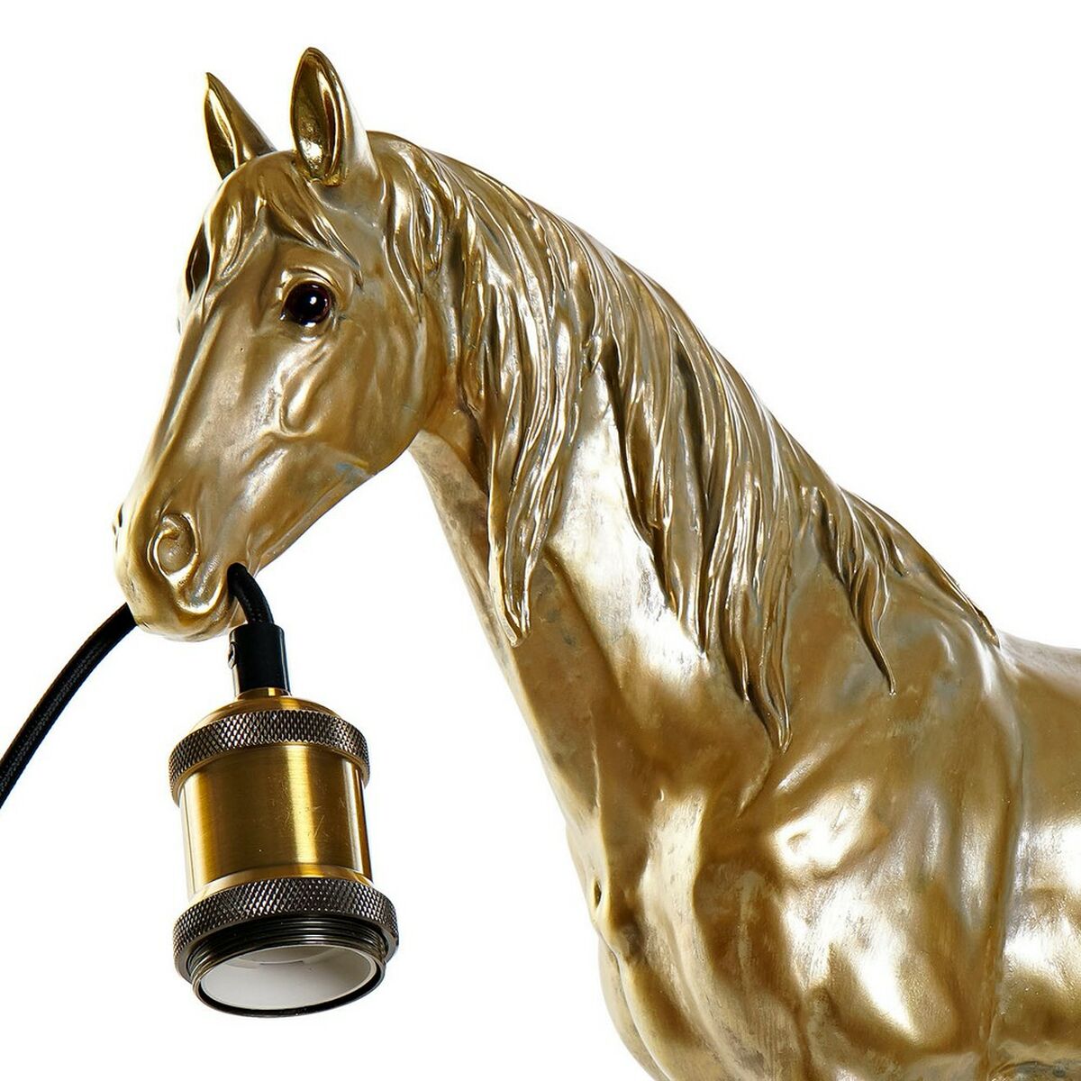 Bordlampe DKD Home Decor Harpiks 25W 220 V Gylden Hest (59.5 x 16.5 x 47 cm)