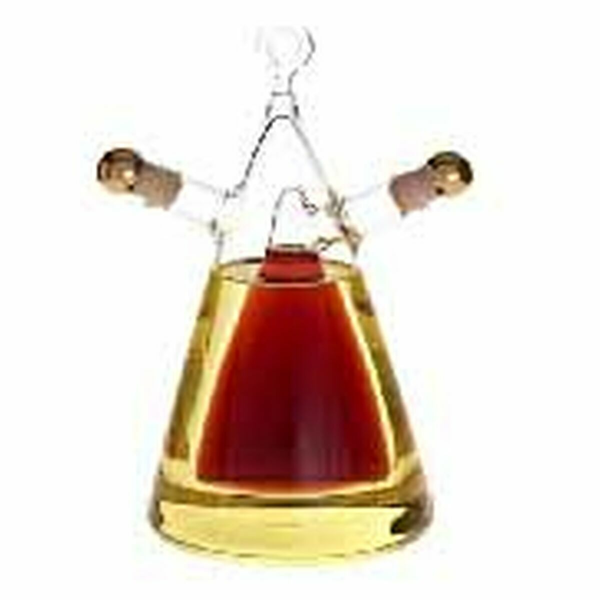 Olie og eddikesæt DKD Home Decor 10,5 x 9 x 18 cm Gennemsigtig Kork 300 ml Borosilikatglas