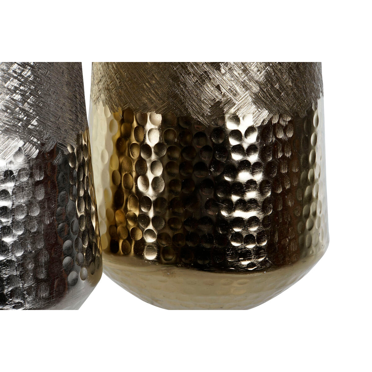 Vase DKD Home Decor Gylden Sølvfarvet Aluminium 15 x 15 x 36,5 cm (2 enheder)