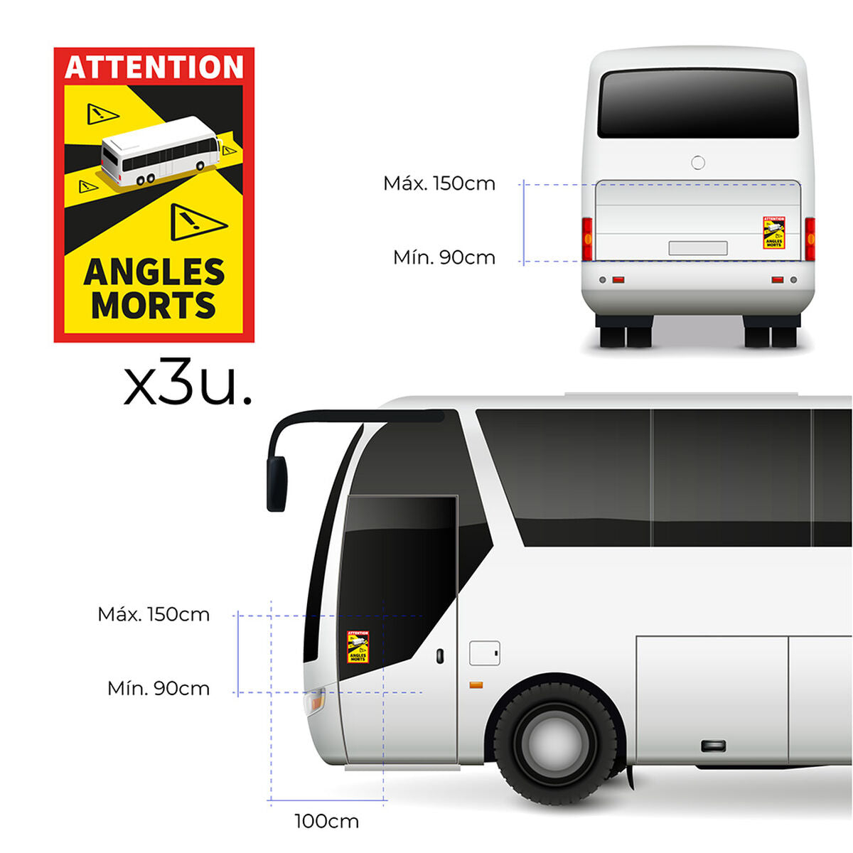 Klæbemidler EDM Angles Morts Bus 3 enheder 17 x 25 cm