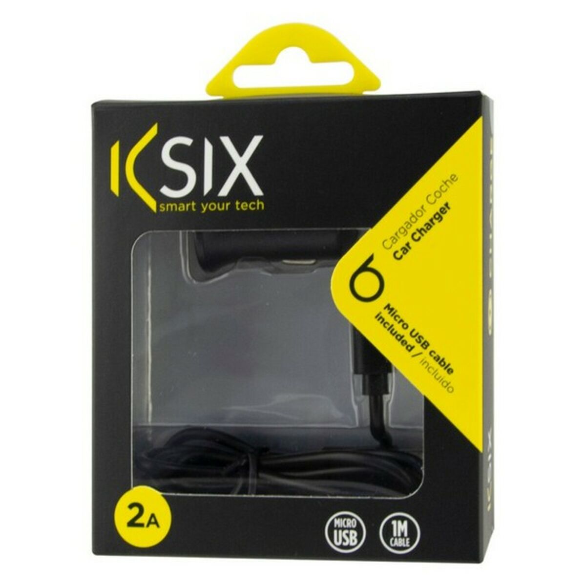 Vægoplader + USB mikrokabel KSIX 2A Sort