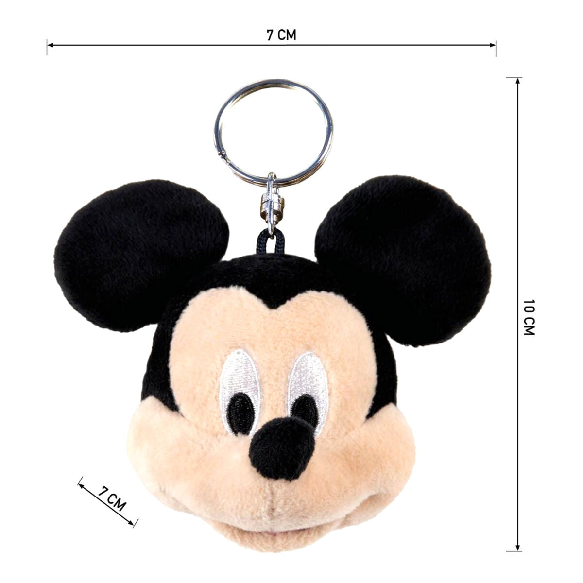 Nøglering med krammedyr Mickey Mouse Sort