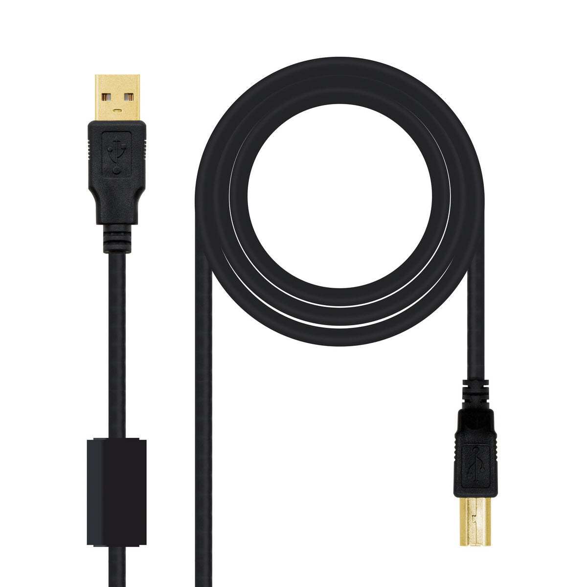 USB 2.0 A til USB B-kabel NANOCABLE 10.01.1203 Sort 3 m (1 enheder)