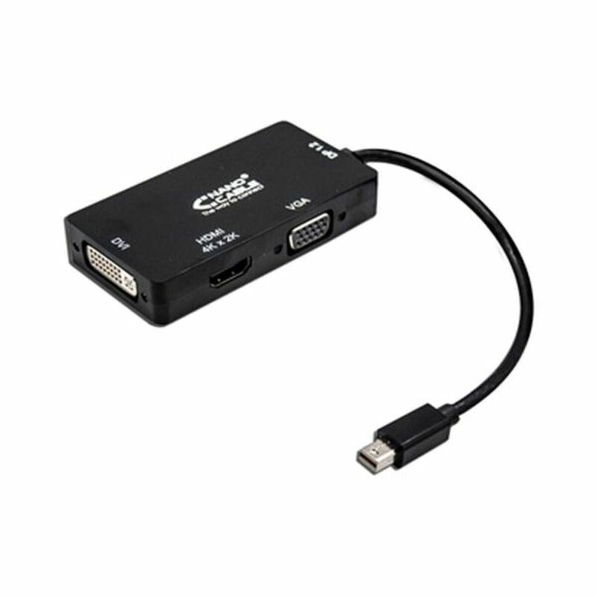 Mini DisplayPort til VGA/DVI/HDMI-adapter 3 en 1 NANOCABLE 10.16.3302-BK