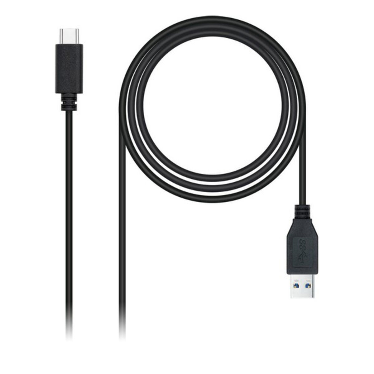 USB til mini USB-kabel NANOCABLE Cable USB 3.1 Gen2 10Gbps 3A, tipo USB-C/M-A/M, negro, 1.5 m (1,5M) Sort