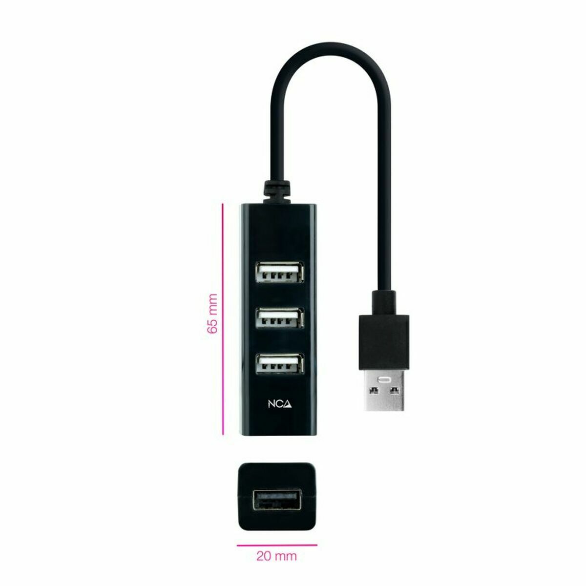 USB Hub NANOCABLE 10.16.4404 Sort