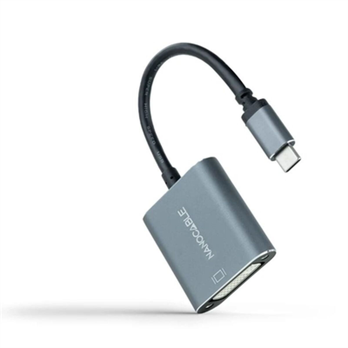 USB-C til DVI-adapter NANOCABLE 10.16.4103-G Grå 15 cm