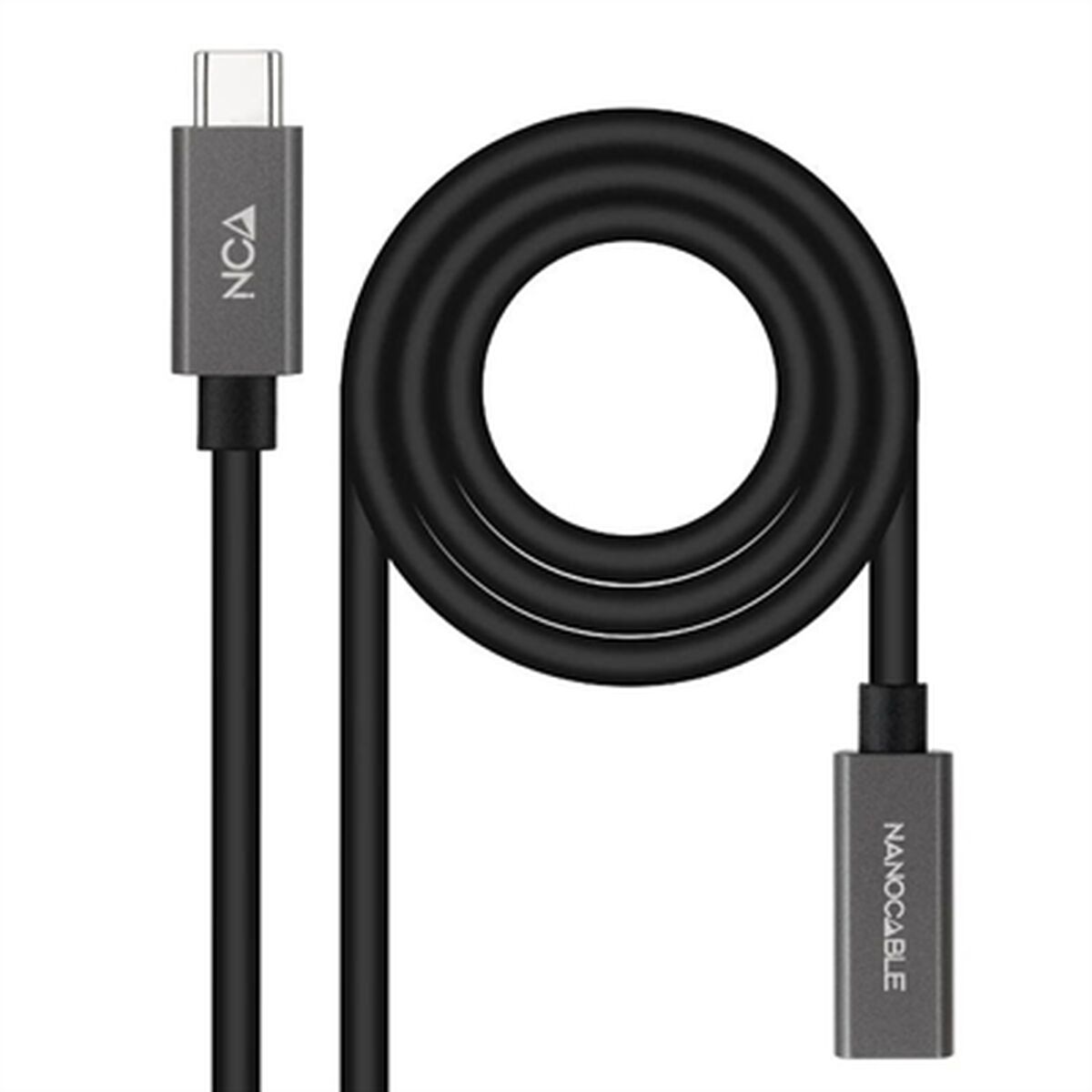 USB-C forlængerkabel NANOCABLE 10.01.4400 Sort 50 cm