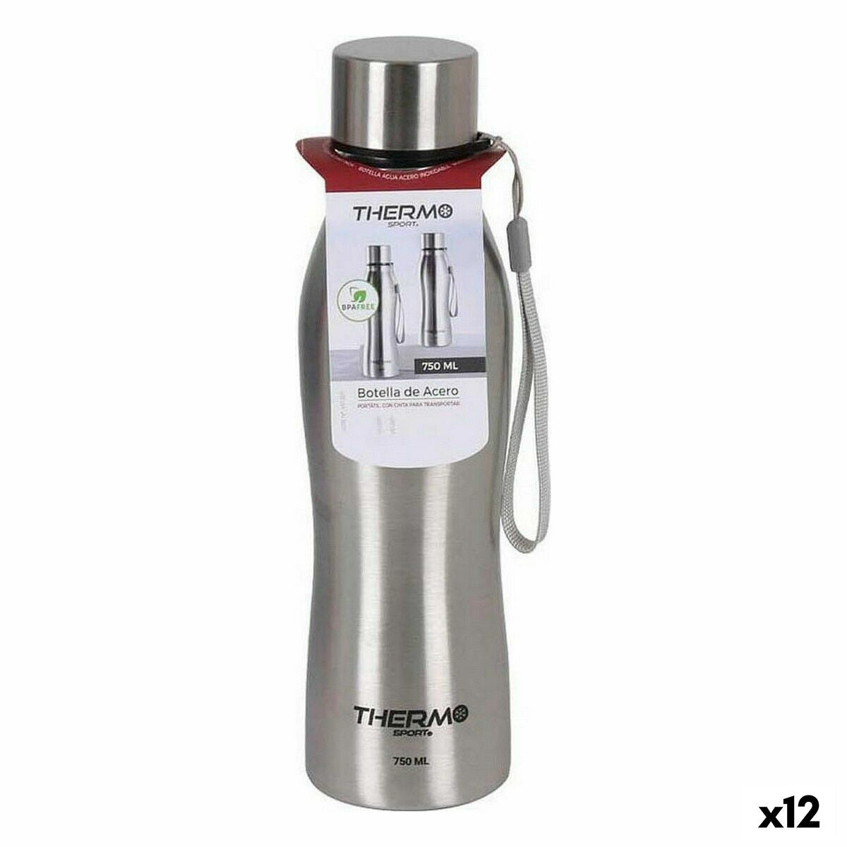 Flaske ThermoSport Stål Sølvfarvet (12 enheder)
