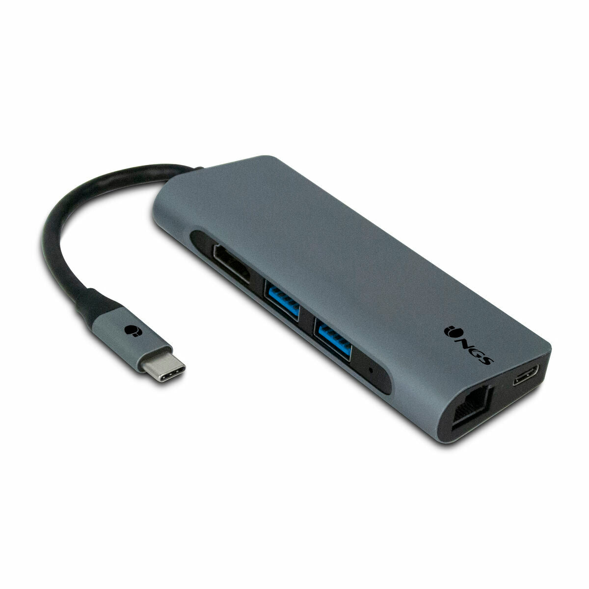 7-Port USB Hub NGS WONDER DOCK 7 HDMI USB C 4K 5 Gbps Grå