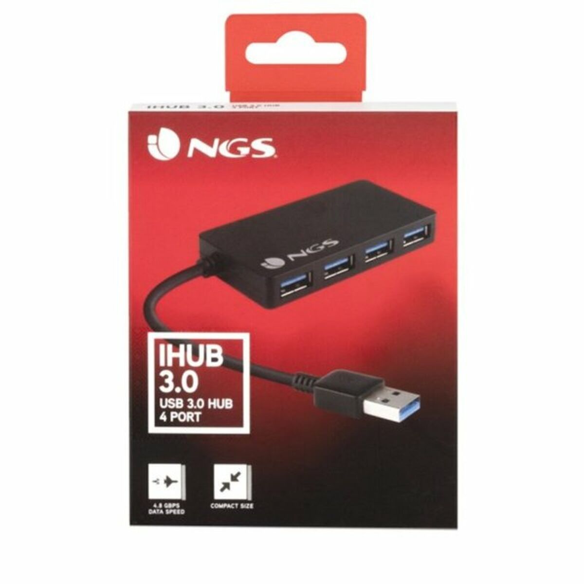 USB Hub NGS IHUB3.0 Sort 480 Mbps (1 enheder)