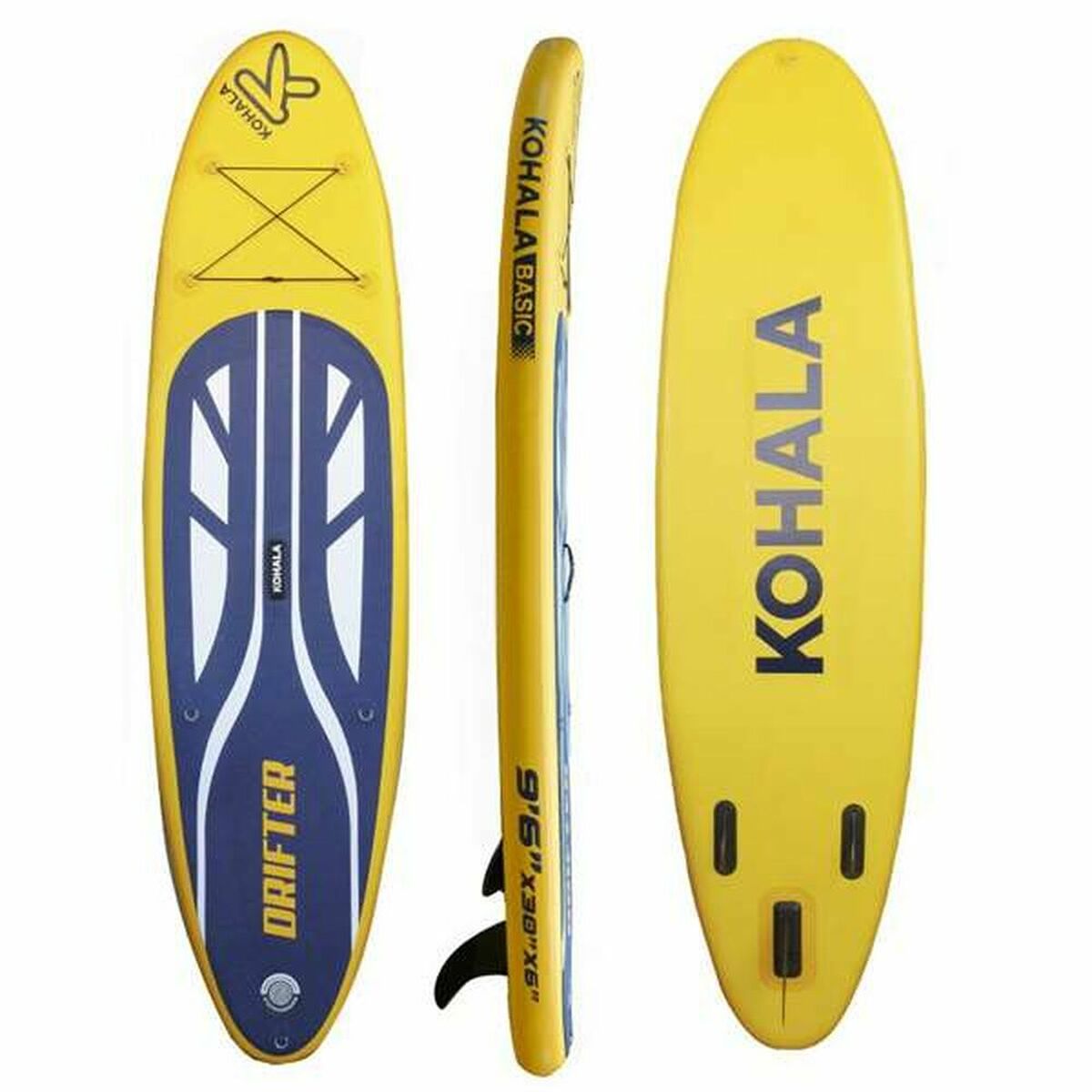 Oppustelige Paddle Surf Board med tilbehør Kohala Drifter Gul (290 x 75 x 15 cm)