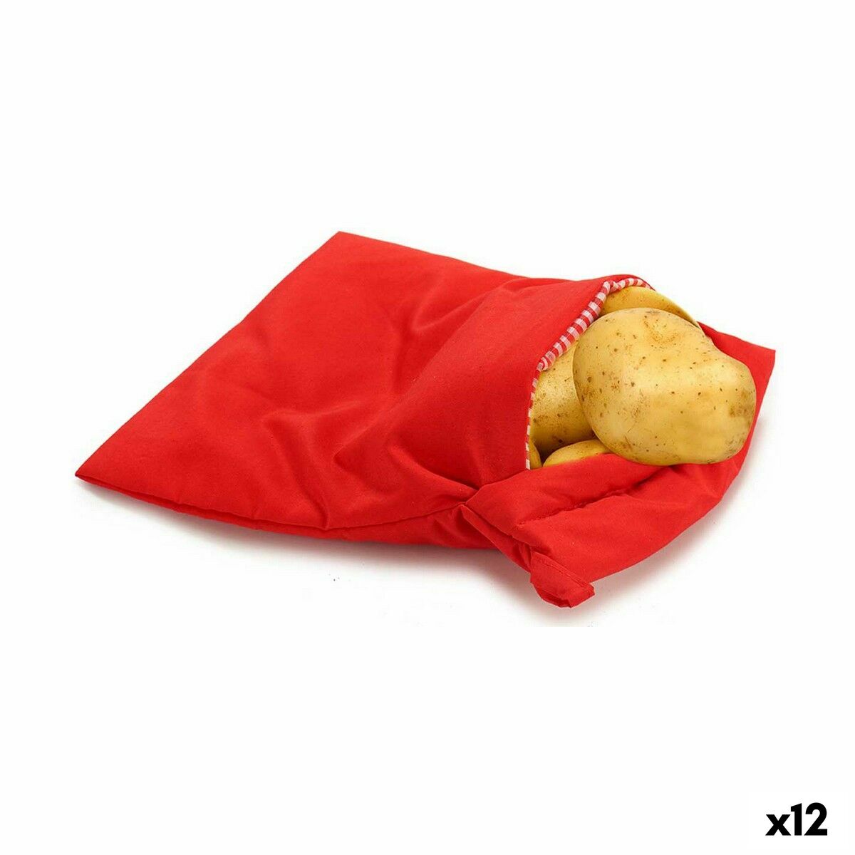 Madlavningspose Mikrobølgeovnen Kartofler Rød 20 x 2 x 25 cm (12 enheder)