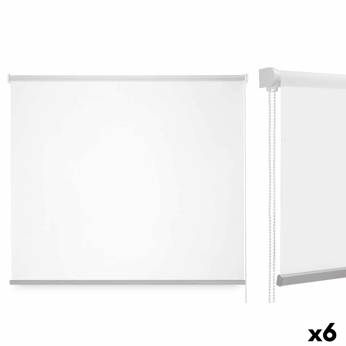 Rullegardiner 150 x 180 cm Hvid Klæde Plastik (6 enheder)