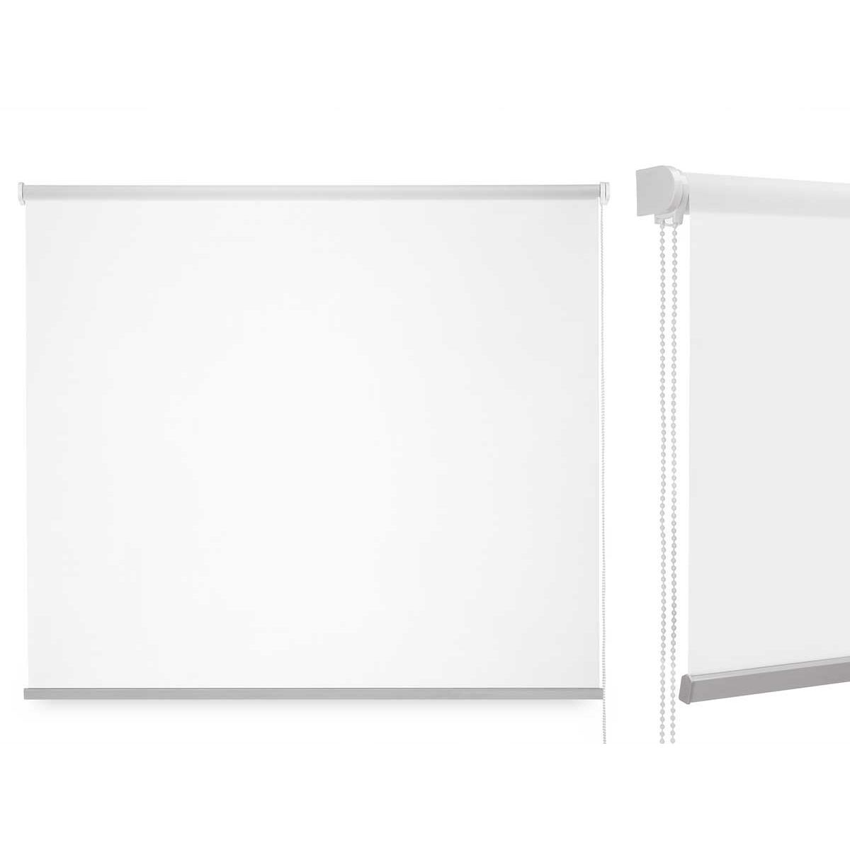 Rullegardiner 180 x 180 cm Hvid Klæde Plastik (6 enheder)