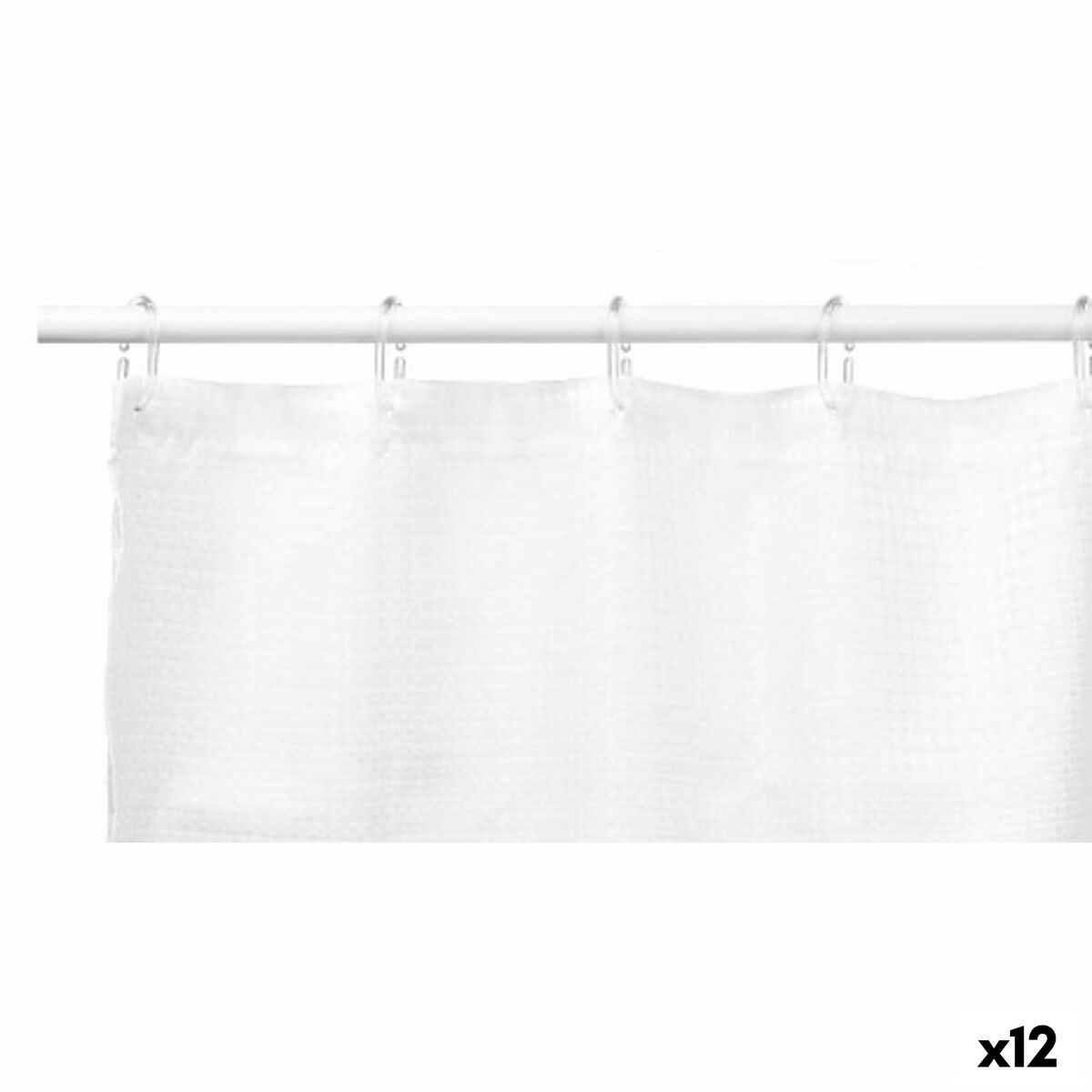 Brusebadsforhæng Points Hvid Polyester 180 x 180 cm (12 enheder)