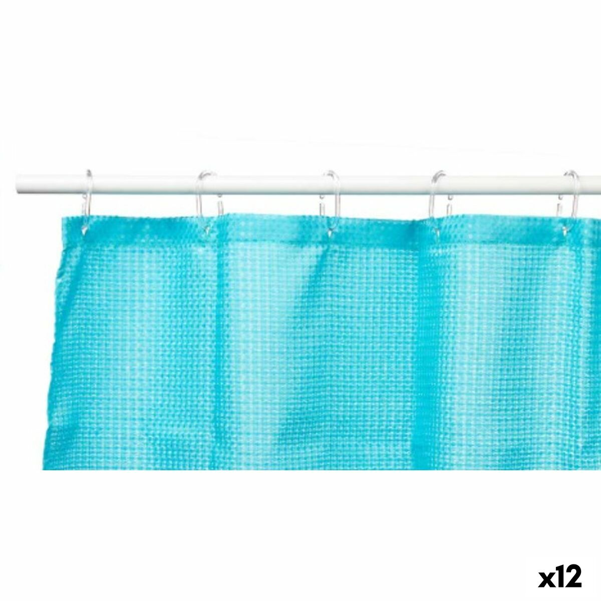 Brusebadsforhæng Points Blå Polyester 180 x 180 cm (12 enheder)