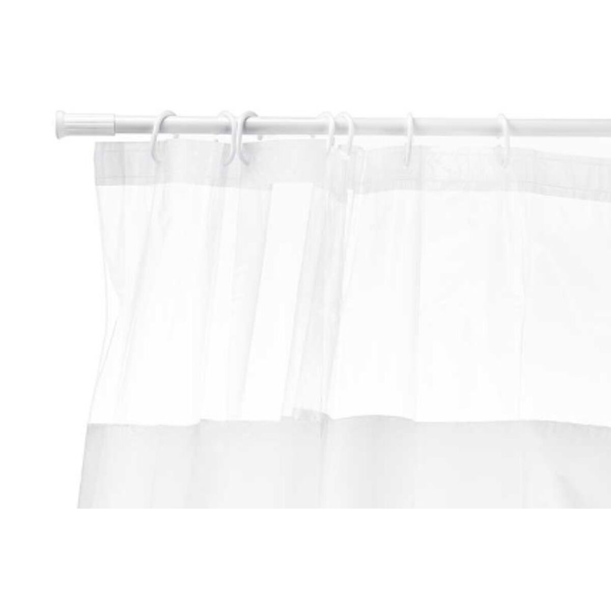 Brusebadsforhæng 180 x 180 cm Gennemsigtig Hvid Plastik PEVA (12 enheder)